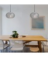 Ø35cm pendel med diamantslebet glas, E27 - Sort, metal, max 60W, uden lyskilde