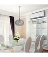 Ø35cm pendel med diamantslebet glas, E27 - Sort, metal, max 60W, uden lyskilde