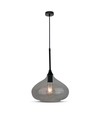 Ø28,5cm pendellampe i sort glas - E27 fatning, max 60W, IP20 indendørs, uden lyskilde
