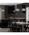 Ø28,5cm pendellampe i sort glas - E27 fatning, max 60W, IP20 indendørs, uden lyskilde