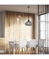 Ø28,5cm pendellampe i sort glas - E27 fatning, max 60W, IP20 indendørs, uden lyskilde
