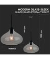 Moderne Glas-Glans-sort glas pendellampe Ø280-E27.