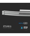 36W Designer Bend Glass Double loft/væglampe - Krom, 2700lm, 4000K, rustfrit stål og glas, IP20, 98,5cm bredde