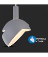 E14 pendelophæng med grå aluminiumsskærm - Ø18cm, 1 meter ledning, max 60W, uden lyskilde