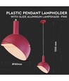 E14 pendelophæng med lyserød aluminiumsskærm - Max 60W, plast og aluminium, 5 års garanti