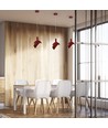 E14 pendelophæng med rød aluminiumsskærm - Max 60W, rød, 180x100x1200mm