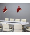 E14 pendelophæng med rød aluminiumsskærm - Max 60W, rød, 180x100x1200mm