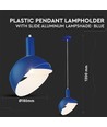Blå E14 pendelophæng med aluminiumsskærm - Max 60W, Ø18cm, IP20, 5 års garanti