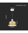 7W Pendel Lampe - Guld, Akryl, 4000K