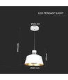 7W LED pendellampe, Ø25cm - Hvid akryl, 4000K, inkl. lyskilde