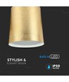 7W pendel i akryl, guld - Ø12cm, 400lm, inkl. lyskilde