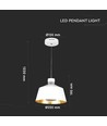 7W hvid LED pendellampe - Ø25cm, akryl, 3000K, inkl. lyskilde