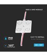 1,44W LED modul, 12V - IP68 vandtæt, 135lm, 160 grader, 37x37mm, rød lysfarve