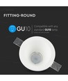 GU10 gips indbygningsspot, rund - Hvid, hul: Ø13,2 cm, mål: Ø13,2 x 7,4 cm, uden lyskilde