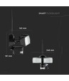 18W LED projektør med WiFi kamera og sensor - 6000K, IP44, hvid, udendørs, sikkerhedskamera