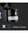 18W LED projektør med WiFi kamera og sensor - 6000K, IP44, hvid, udendørs, sikkerhedskamera