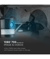 18W LED projektør med WiFi kamera og sensor - 6000K, IP44, hvid, udendørs, sikkerhedskamera