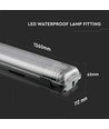 120cm 36W vandtæt komplet LED armatur - IP65, inkl. 2x 18W 6400K LED rør
