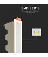 10W LED lineært indbygningspanel - 750lm, 138x32mm, hvid kant, varm hvid, IP20