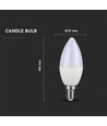 2 stk. E14 5,5W LED kertepære - 470lm, erstatter 40W, blisterpakke