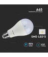 A65 LED Pære 15W E27 - 6400K, Plastik, 2 stk