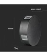 4W rund LED væglampe - IP65, sort, 3000K, COB LED, inkl. lyskilde