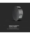 4W rund LED væglampe - IP65, sort, 3000K, COB LED, inkl. lyskilde