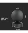 7W LED væglampe - IP65, sort, 770lm, varm hvid, inkl. lyskilde