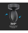 7W LED væglampe - IP65, sort, 770lm, varm hvid, inkl. lyskilde