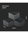 9W LED væglampe, sort - 990lm, 3000K, IP20, aluminium, indendørs