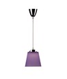 7W LED pendel / loftlampe - Krom med lilla skærm, 4000K, Ø15cm, 90 grader lysvinkel