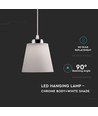 7W loftlampe - 4000K, krom hus + hvid skærm