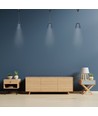 7W LED pendel / loftlampe - Ø15cm, 4000K, blå skærm, krom krop, inkl. lyskilde
