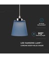 7W Loftslampe - 4000K, krom hus, blå skærm