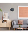 E27 pendel i metal - Sort og guld, moderne prisme design, uden lyskilde
