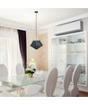 E27 pendel i metal - Sort og guld, moderne prisme design, uden lyskilde
