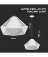 Pastel Prism hvid pendel, E27 fatning - Ø31cm, metal, 5 års garanti, uden lyskilde