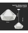 Pastel Prism Pendel Lampe E27 - Hvid, Ø310*180mm