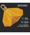 Pastel Wooden Prism pendel, gul - E27 fatning, 320x270mm, max 60W, 5 års garanti