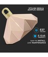 E27 pendel Pastel Wooden Prism - Pink, Ø32 x 27 cm, uden lyskilde