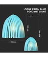 Cone Prism Pendel Lampe E27 - Blå, Ø250*270mm