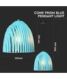 E27 Cone Prism pendel - Blå, metal, Ø25cm, uden lyskilde