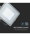 30W LED projektør med Samsung chip - 80lm/W, IP65, varm hvid, grå, 5 års garanti