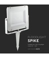 Ø60mm hvid spyd til projektør - IP65, aluminium, 26,5cm højde