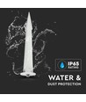 Ø60mm hvid spyd til projektør - IP65, aluminium, 26,5cm højde