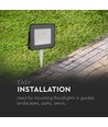 Ø60mm hvid spyd til projektør - IP65, aluminium, 26,5cm højde
