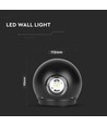 6W LED væglampe med op/ned lys - IP65, sort, 3000K, 11,2 x 11,2 cm, inkl. lyskilde