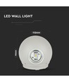 6W LED væglampe med op/ned lys - IP65, grå, 3000K, 11 x 5,4 cm, inkl. lyskilde