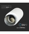 GU10 indbygningsspot i gips og metal - Ø20cm, mat krom, højde 8cm, uden lyskilde