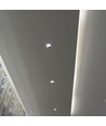GU10 indbygningsspot i gips - Hvid/krom, Hul: Ø8,0 cm, Mål: Ø10 cm, uden lyskilde